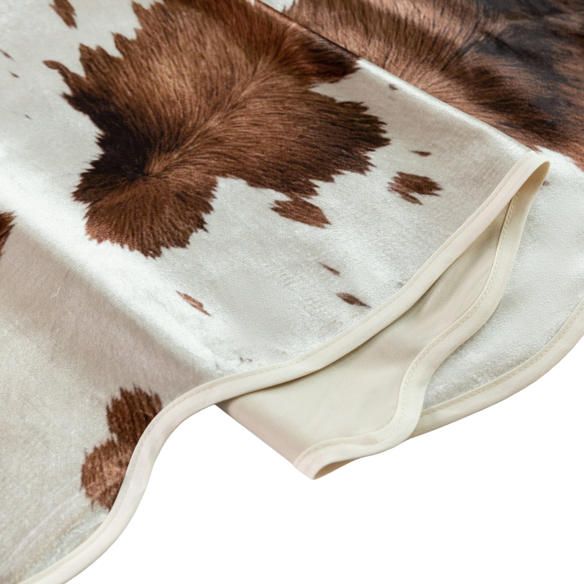 Faux Cowhide Table Runner - Brown - Detailed View