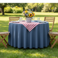 Faux Denim Tablecloth 108" Round - Dark Blue | charger plate | napkin | 