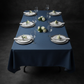 Faux Denim Tablecloth 60"x120" Rectangular - Dark Blue | charger plate | napin | wine goblets |