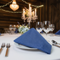 Faux Linen Denim Blue Napkin - Angled View