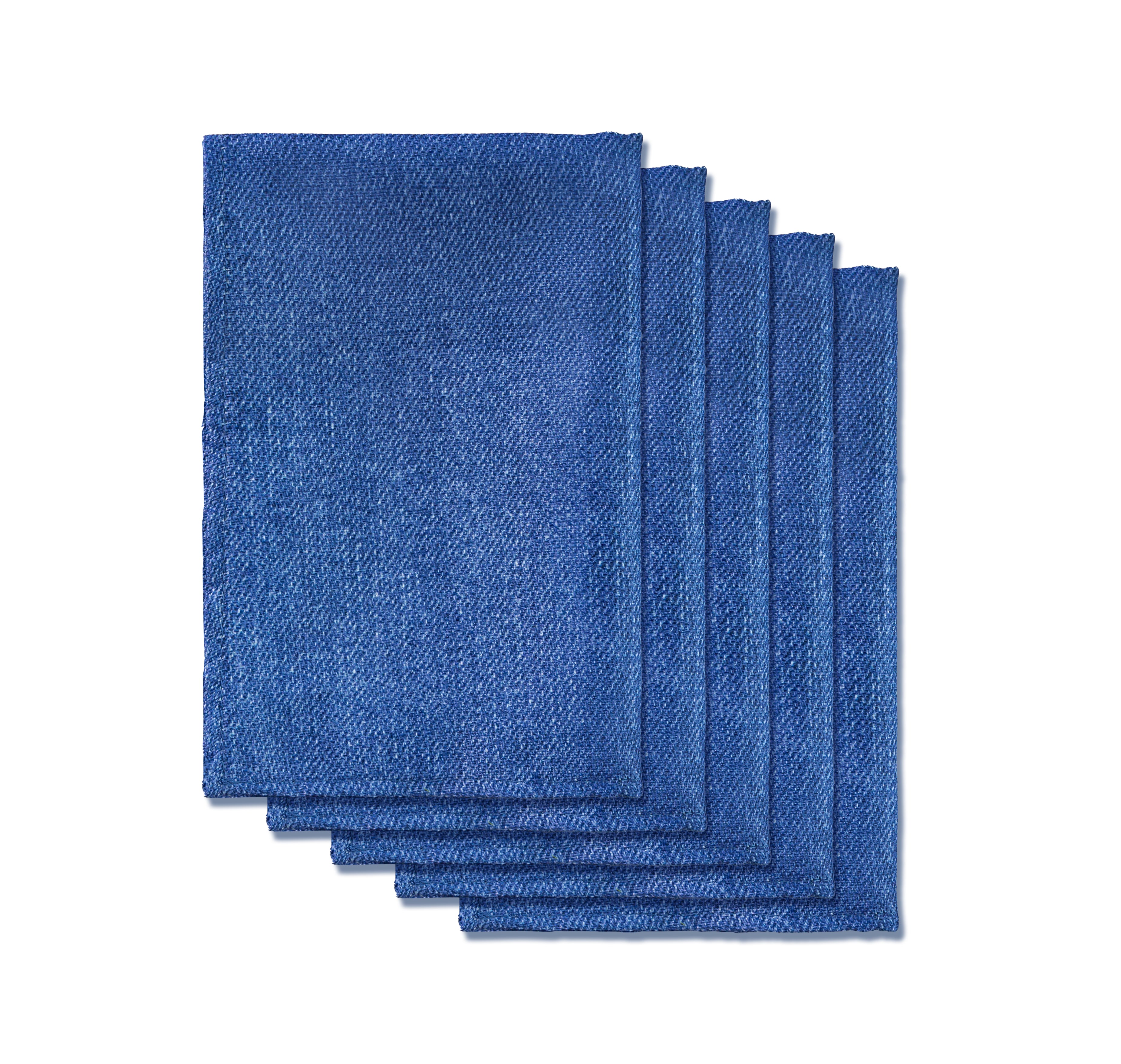 Faux Linen Denim 20x20 Napkin (5pc/pk) - Blue - CV Linens