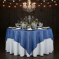 Faux Linen Denim 72"x72" Table Overlay/Tablecloth - Blue- Front View