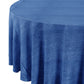 Faux Linen Denim Round Tablecloth - Blue - Close Up