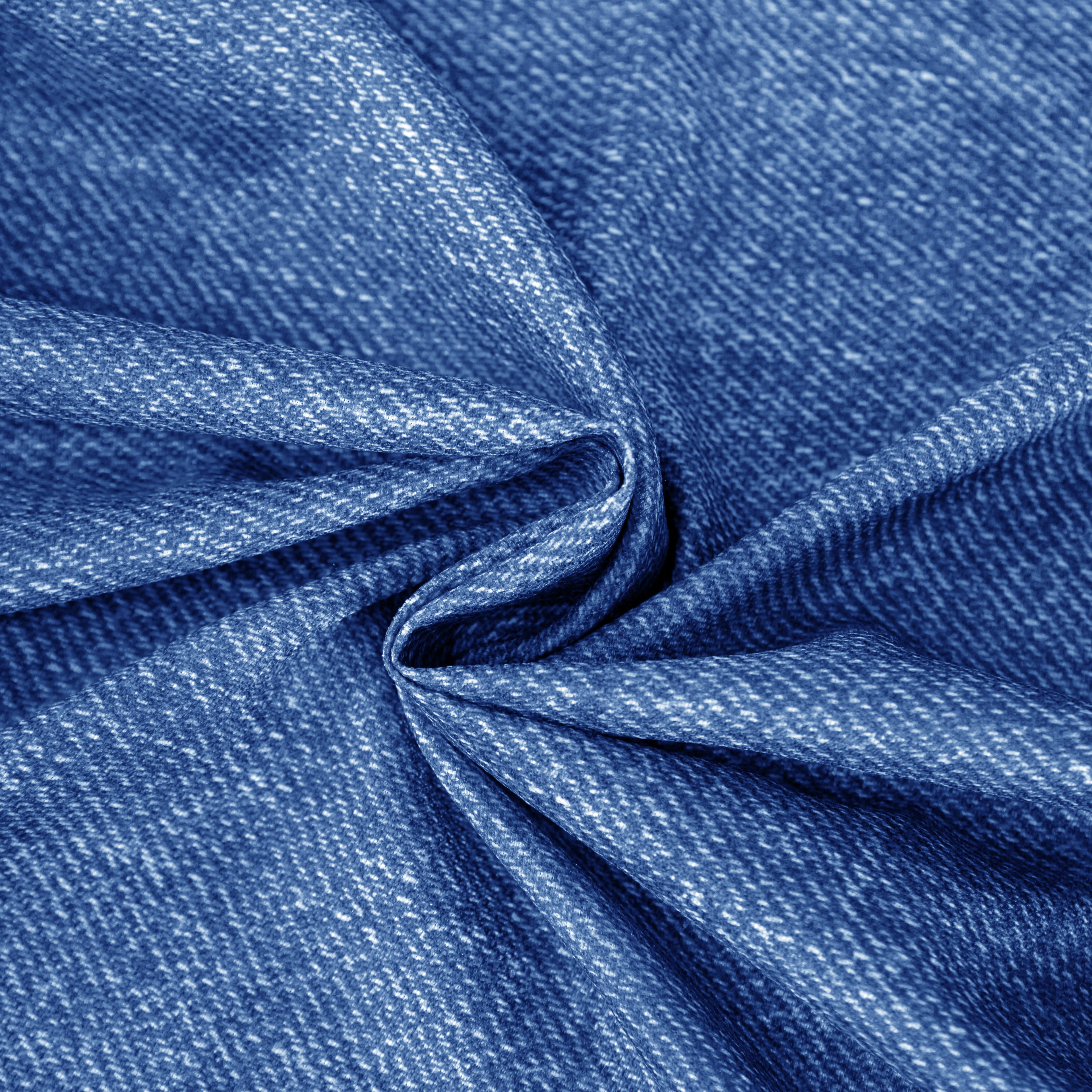 Faux Linen Denim Round Tablecloth - Blue - Detail