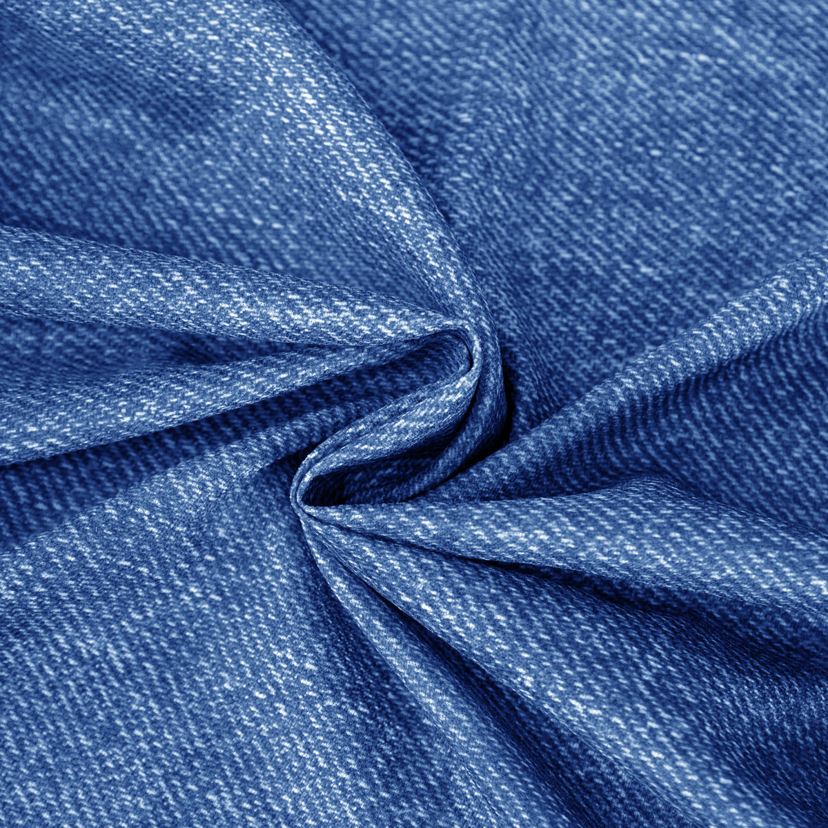 Faux Linen Denim Round Tablecloth - Blue - Detail