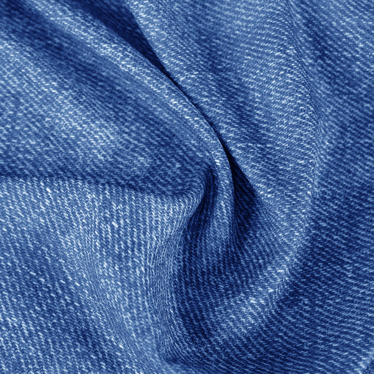 Faux Linen Denim Round Tablecloth - Blue - Detail