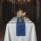 Faux Linen Denim Blue Table Runner - Lifestyle Front View 