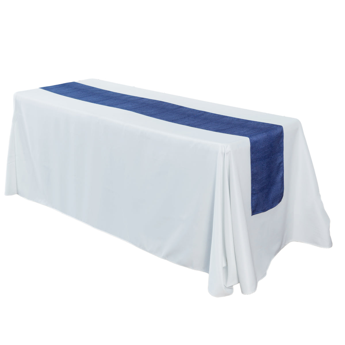 Faux Linen Denim Table Runner - Blue - CV Linens