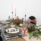 table dinner setup with Faux Rattan Braided Acrylic Charger Plate - Brown