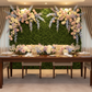 Faux Silk Boxwood Greenery Wall Panel Mat Backdrop 60cm x 40cm for indoor bridal celebration with silk rose heads