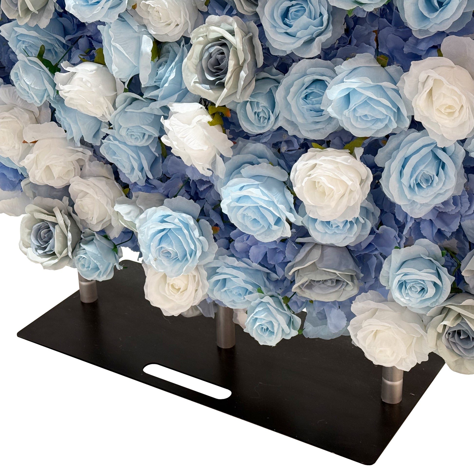 Floral 3D Backdrop Crescent Moon Stand Baby Blue bottom by base stand