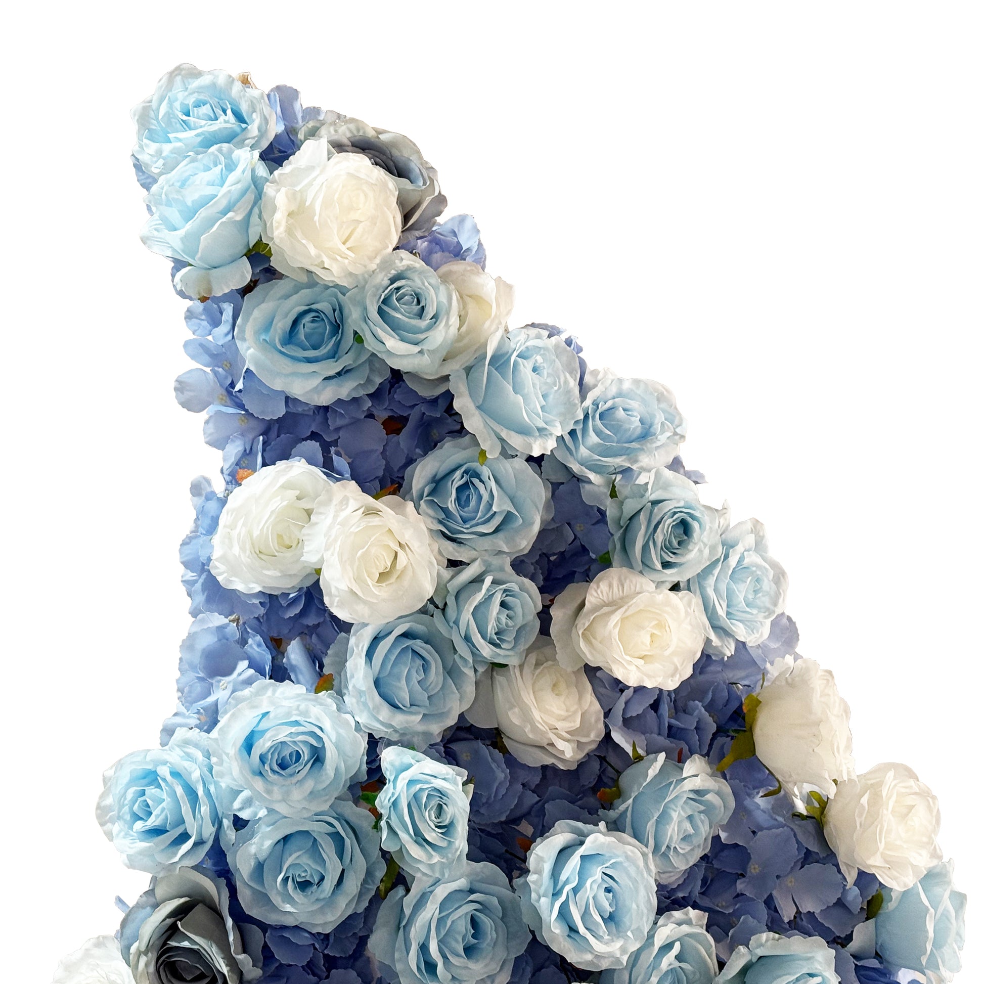 Floral 3D Backdrop Crescent Moon Stand Baby Blue corner close up