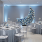 Floral 3D Backdrop for Crescent Moon Stand - Baby Blue