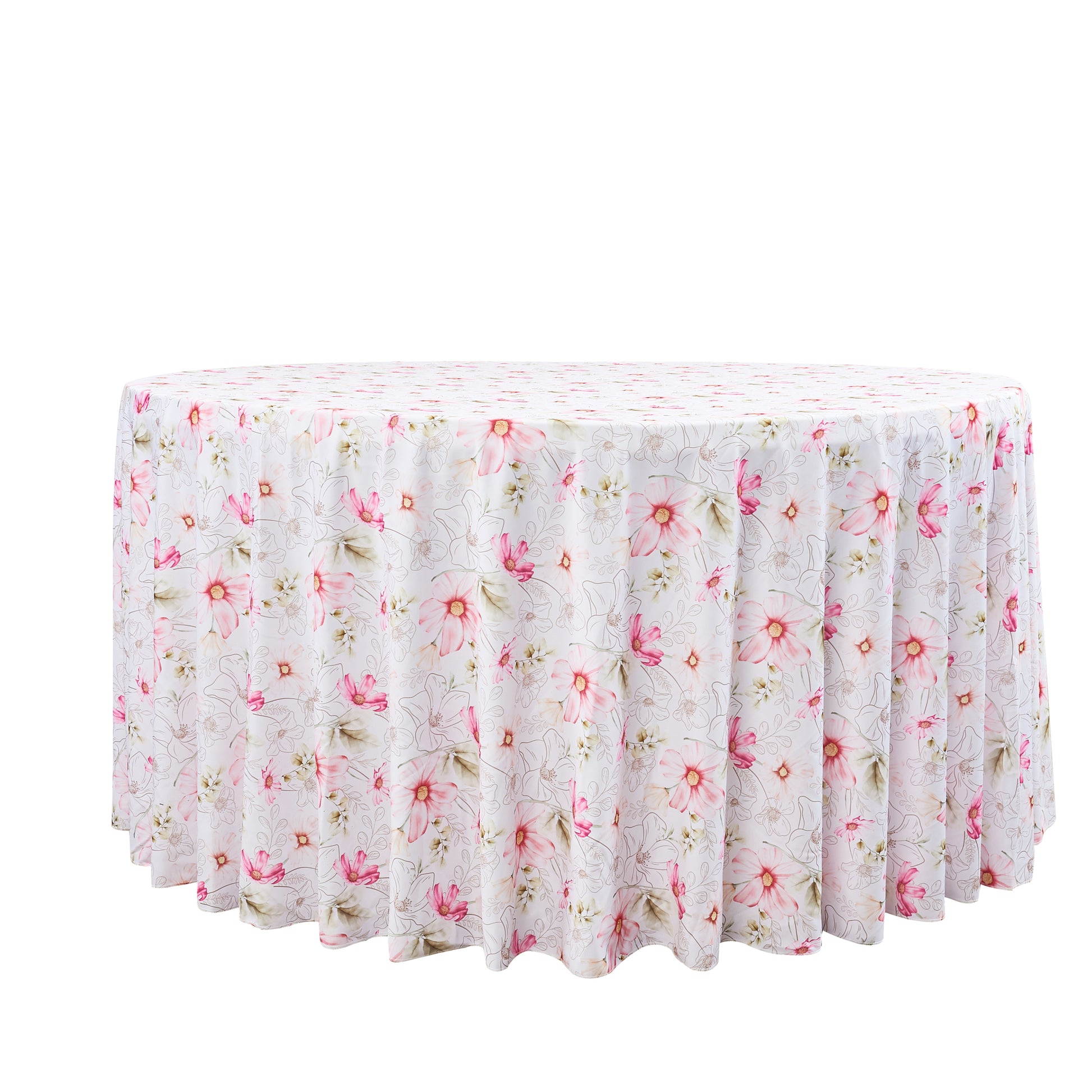 Floral Haze round tablecloth full view