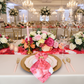 wedding reception with Floral Peony Roses 20"x20" Linen Napkin (5pc/pk) - Fuchsia