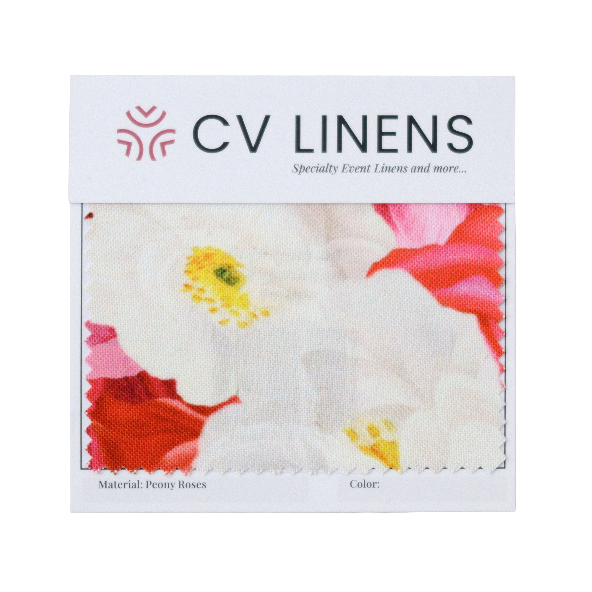 Floral Peony and Roses Swatch Card - Fuchsia