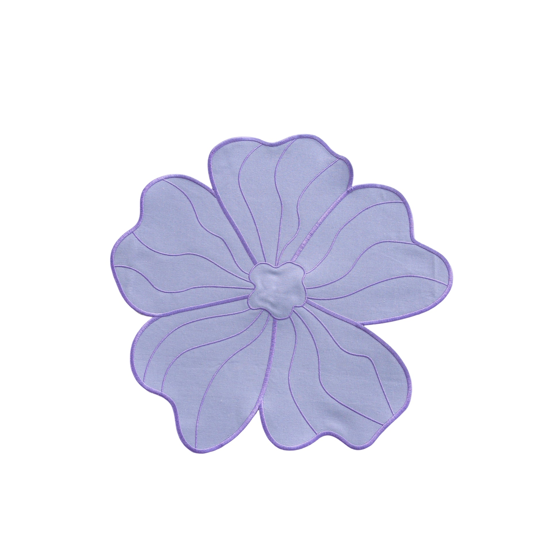Flower Linen Embroidery Placemat - Lavender/Victorian Lilac Trim