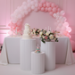 Fluted Cylinder Display Stand 3 pc/set - White Cake stand