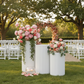 Fluted Cylinder Display Stand 3 pc/set - White Garden Ceremony