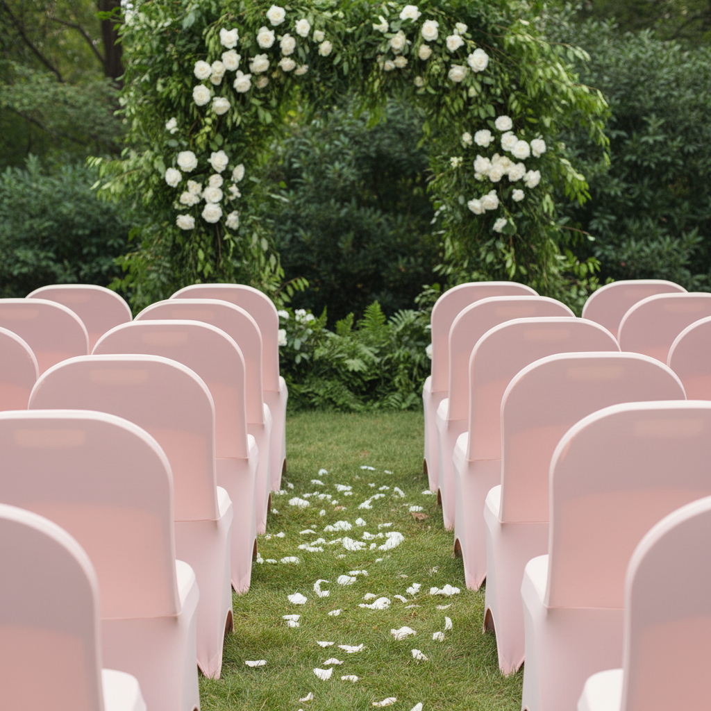 Folding Spandex Chair Cover - Blush