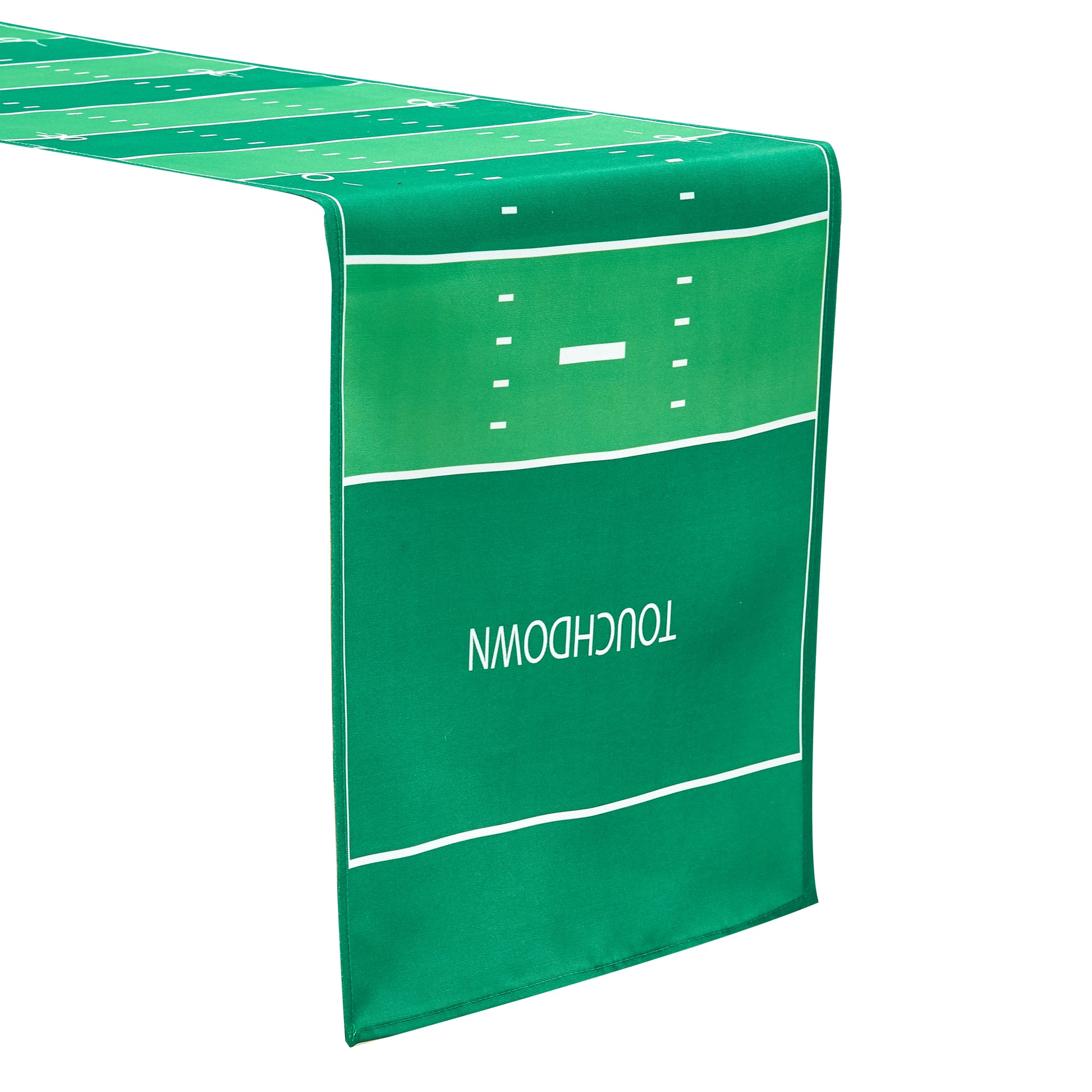 Football field sport table runner side view and finished edge