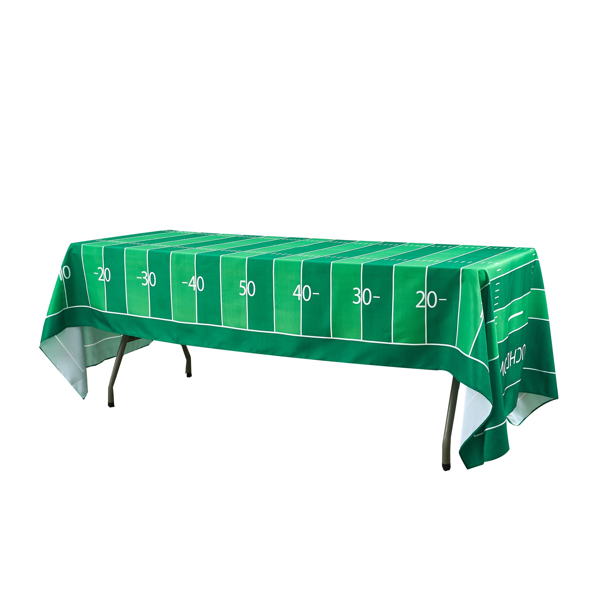 football field sport tablecloth angled view of yard lines