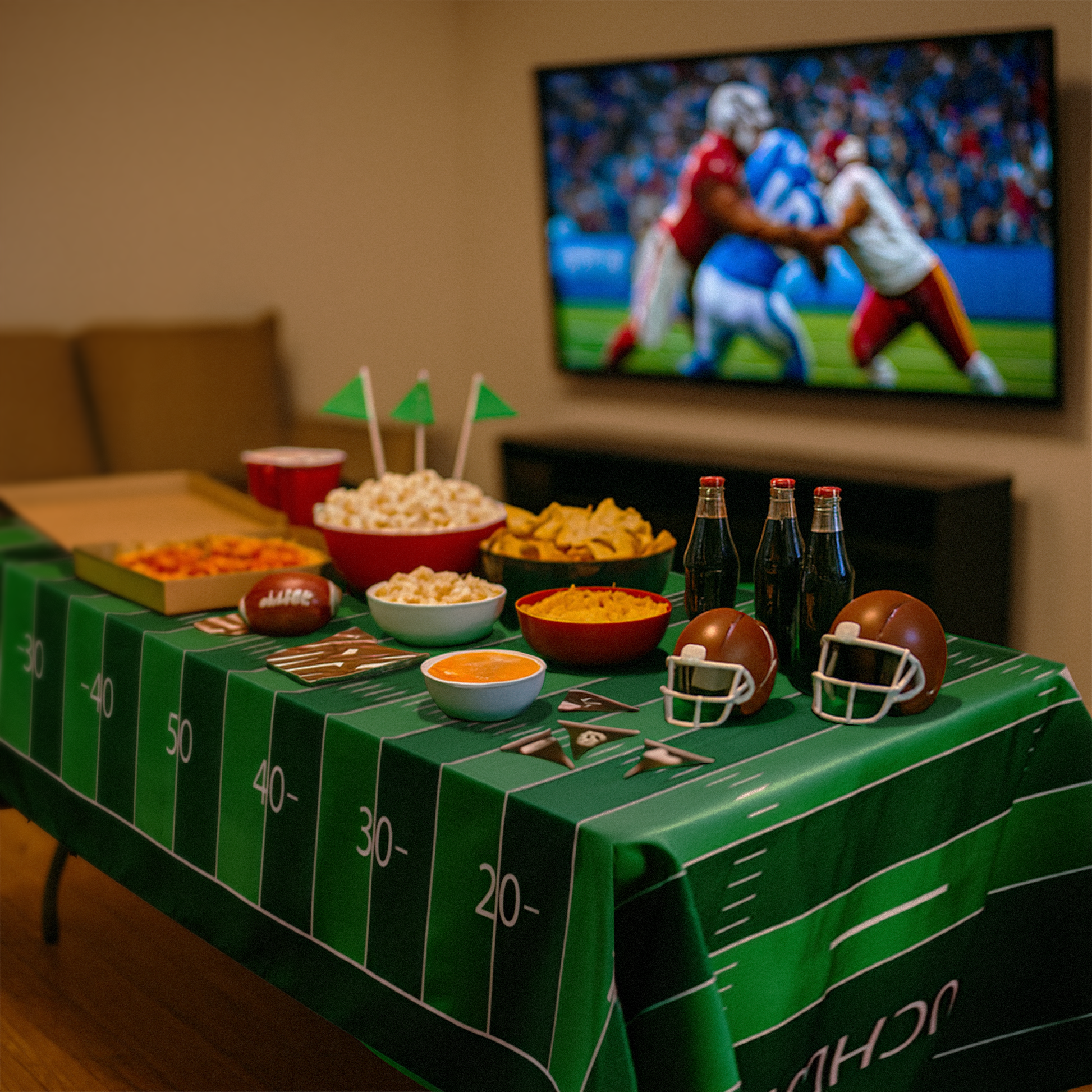 football field sport tablecloth football party