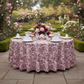 French Toile 120" Round Tablecloth - Burgundy Garden View