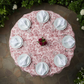 French Toile 120" Round Tablecloth - Burgundy Top View
