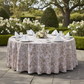 French Toile 120" Round Tablecloth - Taupe Garden View