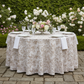 French Toile 120" Round Tablecloth - Taupe Garden Party