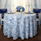 sweetheart table with French Toile 132" Round Tablecloth - Blue