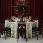 ballroom gala celebration with French Toile 132" Round Tablecloth - Olive Green
