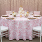 birthday celebration with French Toile 132" Round Tablecloth - Pink
