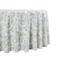 French Toile 132" Round Tablecloth Sage Green close up
