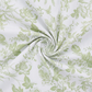 French Toile 132" Round Tablecloth - Sage Green fabric close up