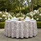 French Toile 120" Round Tablecloth - Taupe Garden View