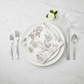 French Toile 20"x20" Linen Napkin - Taupe Top Down View