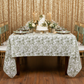 birthday dinner using French Toile 90"x132" Rectangular Tablecloth - Olive Green

