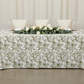 front view using French Toile 90"x132" Rectangular Tablecloth - Olive Green
