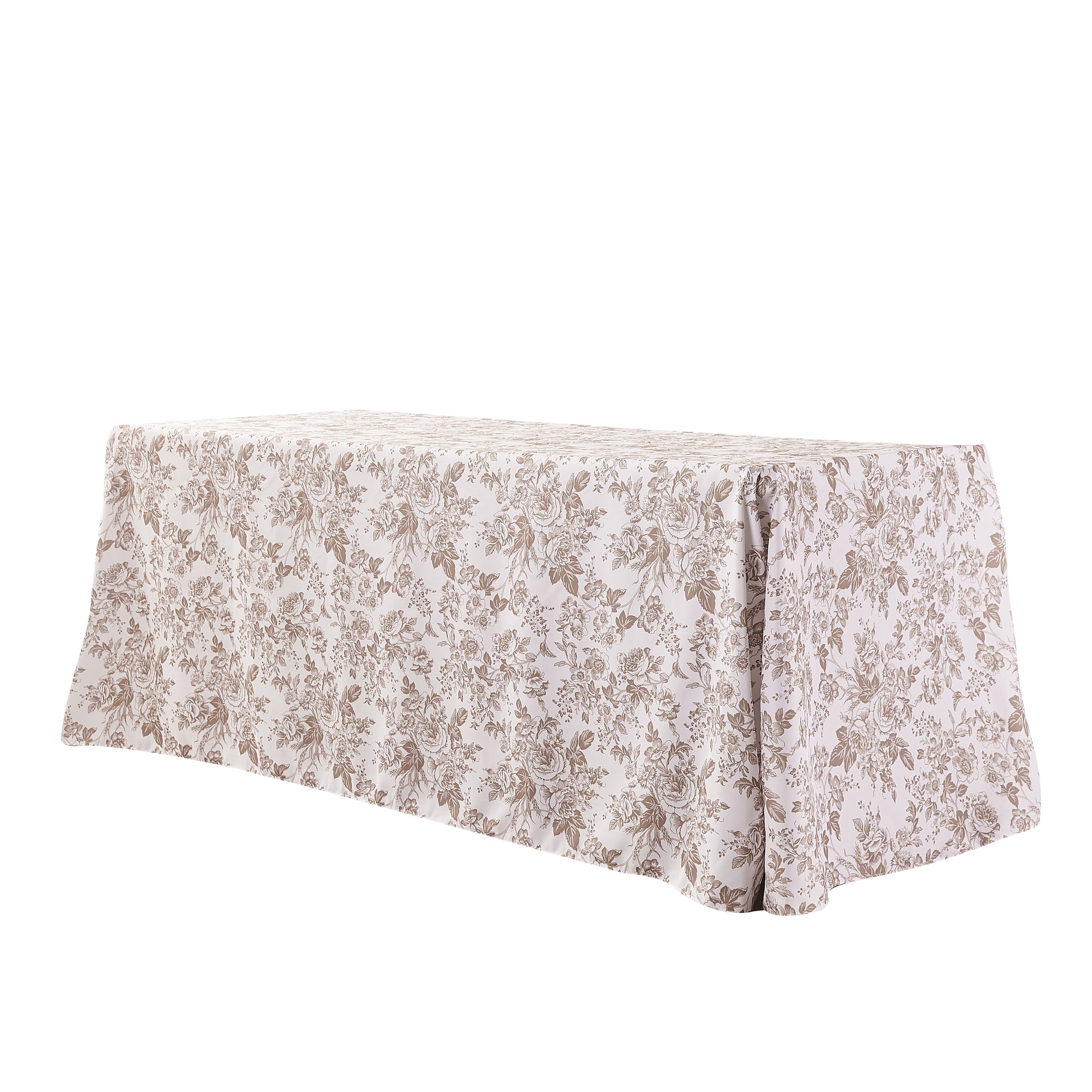 French Toile 90"x132" Rectangular Tablecloth - Taupe