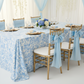 indoor gender reveal with French Toile 90"x156" Rectangular Tablecloth - Baby Blue