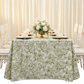 wedding reception with French Toile 90"x156" Rectangular Tablecloth - Olive Green

