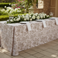 French Toile 90"x156" Rectangular Tablecloth - Taupe Angled View