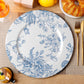French Toile Acrylic Charger Plate - Baby Blue