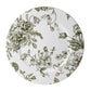 French Toile Acrylic Charger Plate - Olive Green