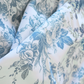 French Toile Baby Blue fabric close up