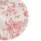 French Toile Acrylic Charger Plate Dusty Rose/Mauve close up