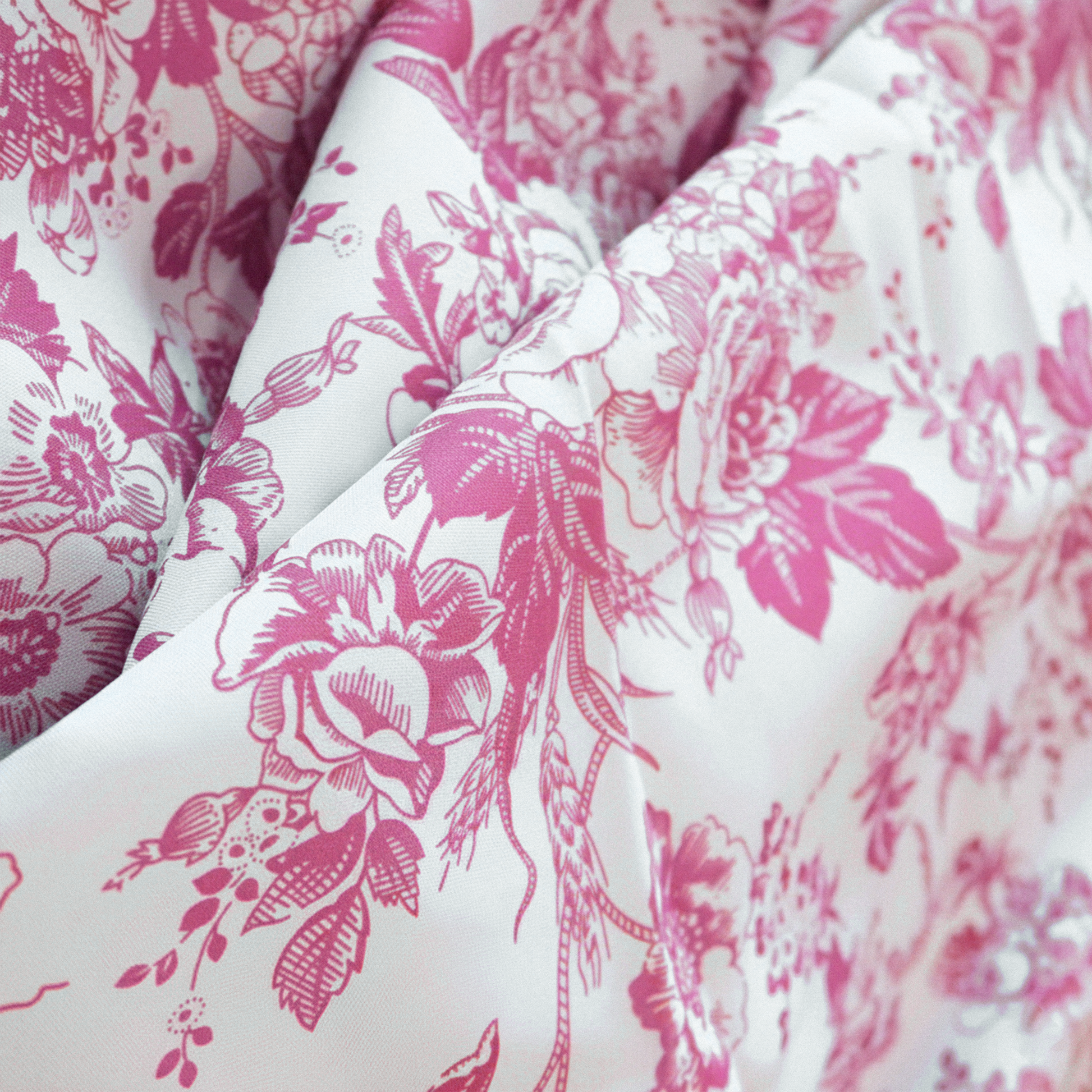 5 yards French Toile Fabric Bolt - Pink