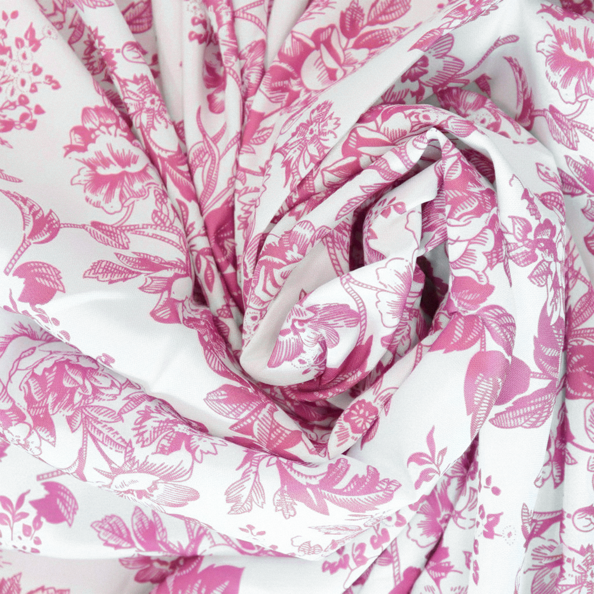 5 yards French Toile Fabric Bolt - Pink